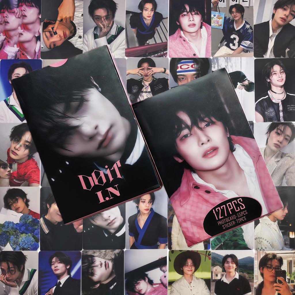 2026 New KPOP Idol New Card "DO IT" Pink Photo Card Fan Decoration Collection 55 Boxed Lomo Cards I.N 72 PCS Sticker for Fans