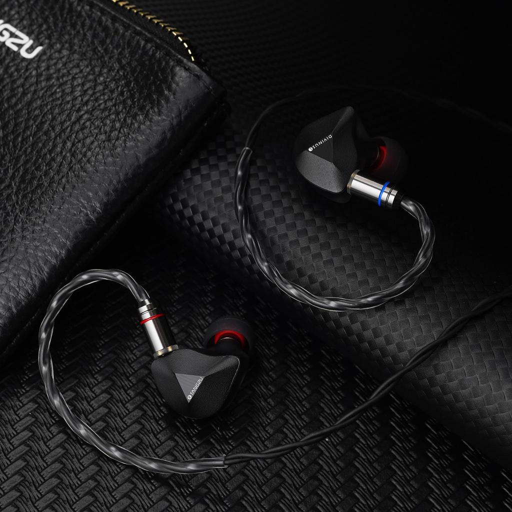 HiFiGo TANGZU x DIVINUS FUDU VERSE1 3 Hybrid Driver In-Ear Monitor, ZEN Series 10mm DD+ 2BA In-Ear Earphones with 3D Printed Shell (4.4mm, Black)