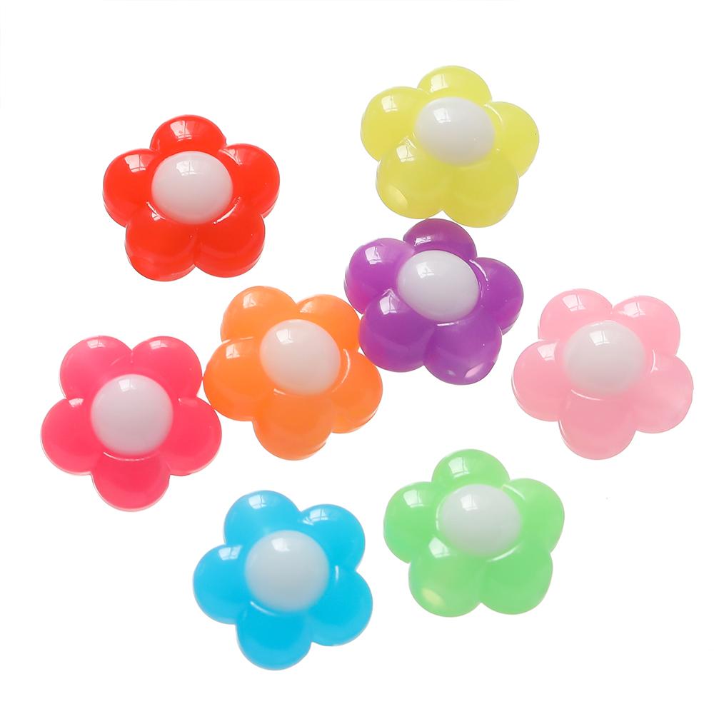 5-10 Stück/Los Gelee-Farbe Blume Acrylperlen Bunte Abstandshalterperlen Für Halskette Bastelarbeiten DIY Herstellungszubehör Großhandel