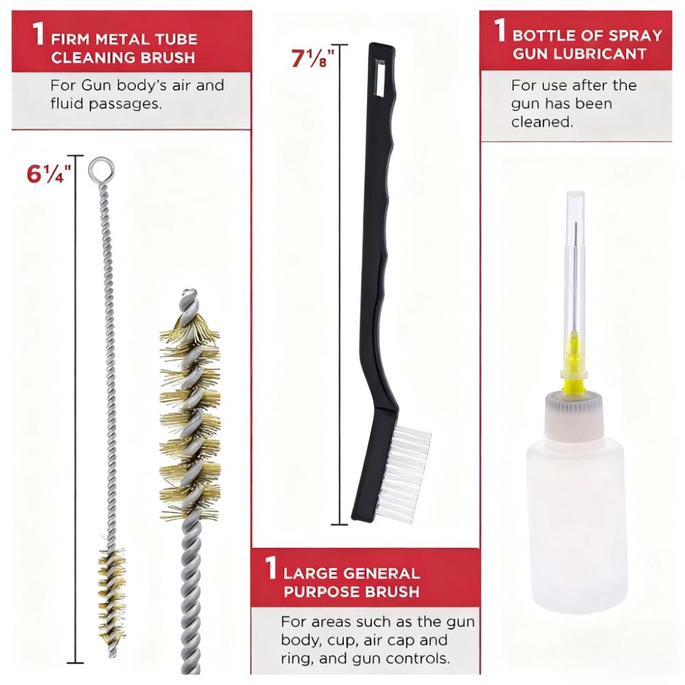 23/17PCS Professional Spray Gun Cleaning Brush Spray Gun Cleaning Kit Cleaning Tools Paint Brush Cleaning Needle