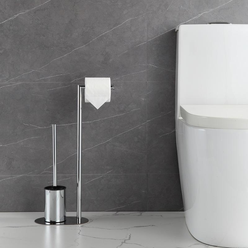 Toilet Brush Floor Type Paper Towel Holder Household Bathroom Waterproof Toilet  Roll Paper Vertical  New Multi-functi  Golden