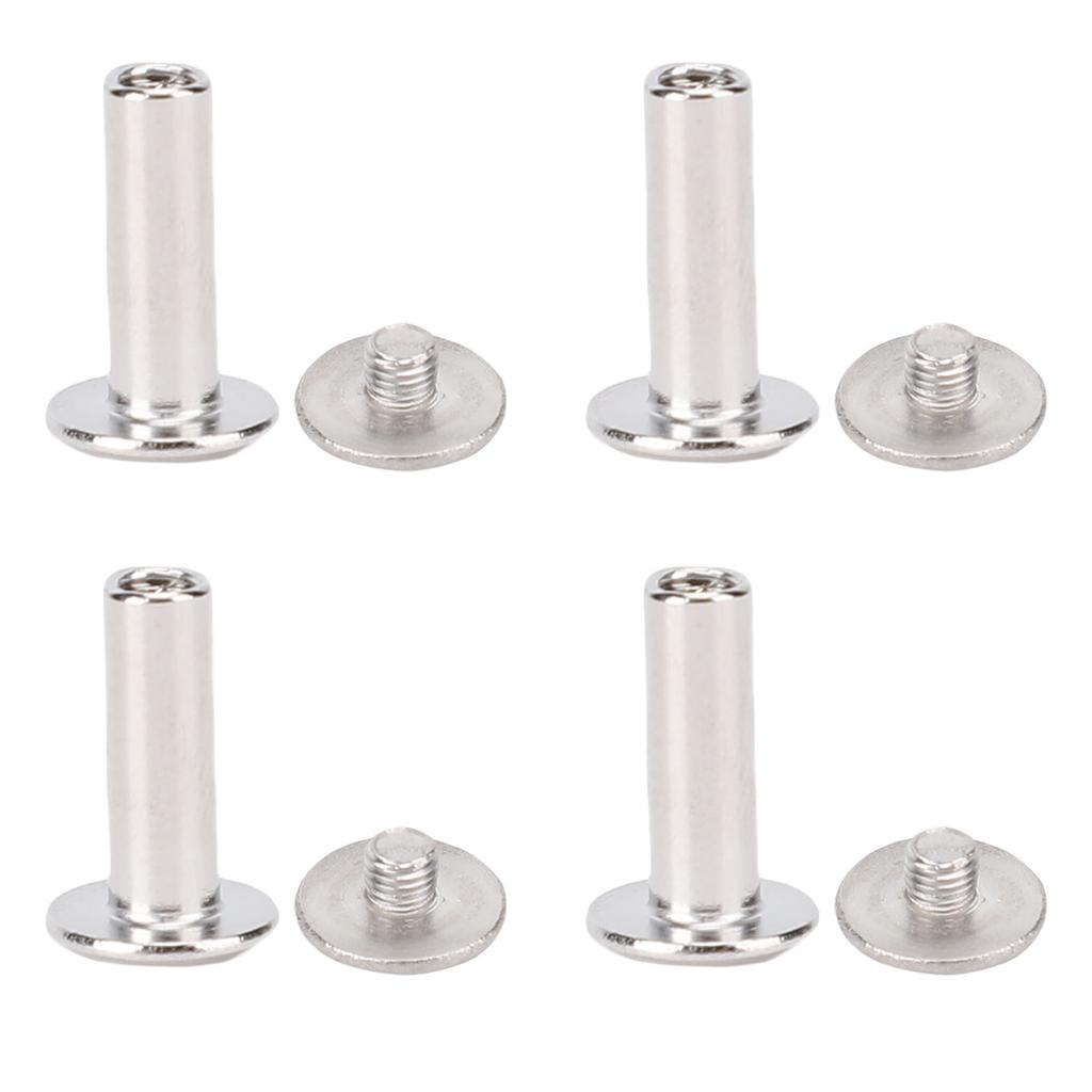 100 Pairs Rivets Screws Kit M3 Stainless Steel Flat Round Fence Cleat Nuts for Leather