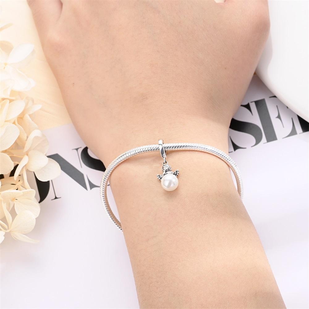 Original Copper Charms Luxury Pearl Angel Pendant Beads Fit Bracelet Diy Women Making Delicate Gift Jewelry