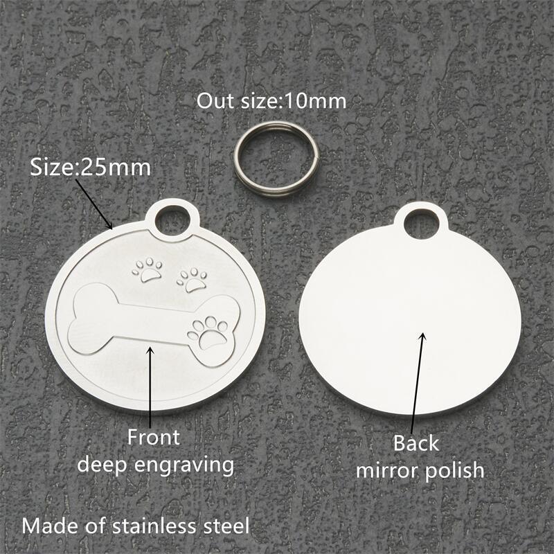 Stainless Steel Personalized Pet ID Tag for Dogs & Cats - Cute, Anti-Lost Claim Identification Tag