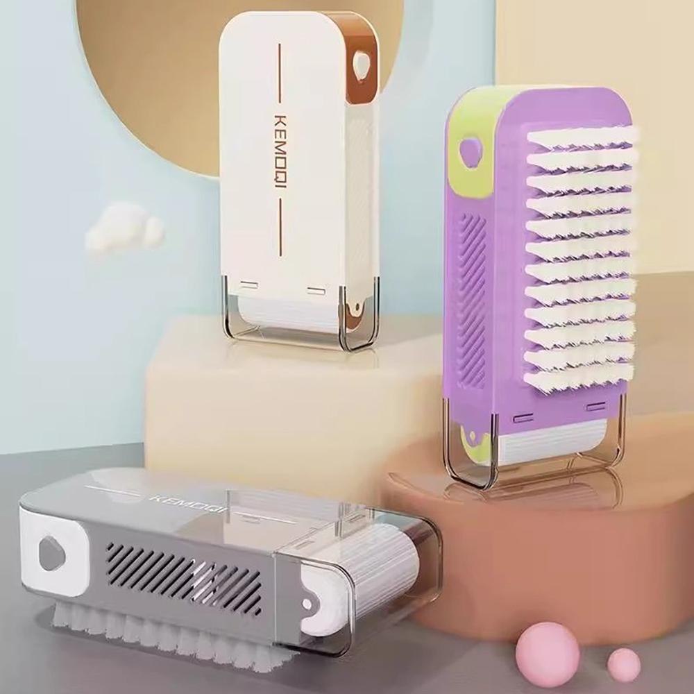 Household Multifunctional Soap Foaming Box Hand Washing Soap Holder Built-in Brush Wheels Non-Slip Draining Soap Storage Box