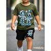 Number 67 Astronaut Fun Printed 11 Colors Kids T-shirt and Shorts 2 Piece Set Summer Home Outdoor Casual Outfit Boy and Girl's Sports Set