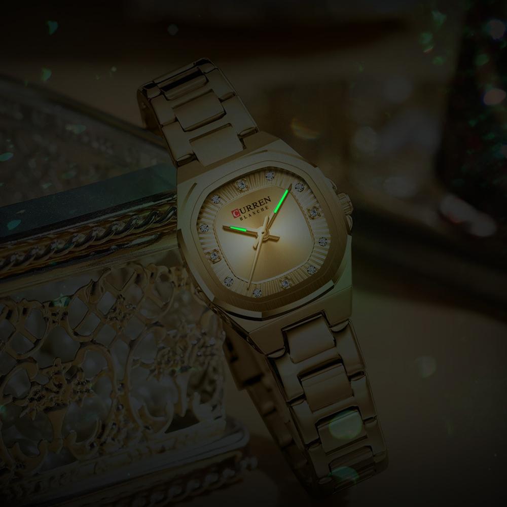 Elegant Women Wristwatch Waterproof Luminous Watch Ladies Stainless Steel Quartz Square Dial Women's Watches