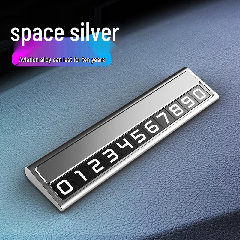 High-End Alloy Hidden Temporary Phone Number Plate for Car Parking