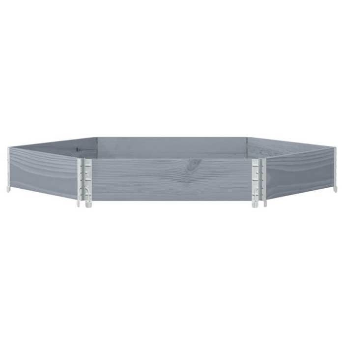VidaXL Lit Surélevé Hexagonale, Bac à Fleurs, Pot de Plantes, Boîte à Fleurs, Jardinière de Jardin Terrasse Extérieur, Gris 4010319