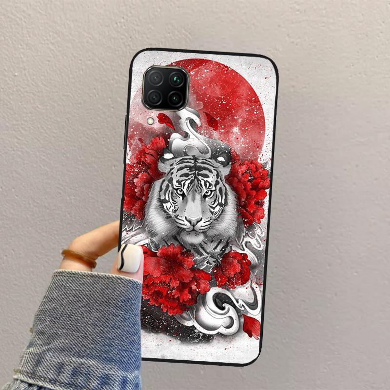 

Тигр Красное Солнце Японское Искусство Для Huawei Nova 10 9 SE 8i 11i 12i 12s Y60 Y61 Y70 Y90 Y72 Y73 Y91 P60 Pro P40 P30 Lite Чехол Huawei P40 Lite 4G