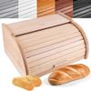 Boîte À Pain - Creative Home - Hêtre Naturel - 38 X 28,5 X 17,5 Cm - Couvercle En Rouleau - Classique