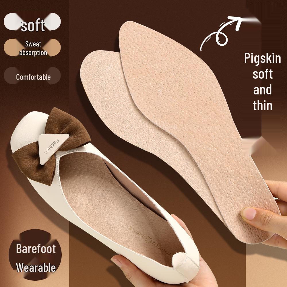 

Women s Ultra-Thin Non-Slip Breathable Suede Leather Insoles for High Heel Sandals Size 39-40 (26cm) Self-Adhesive