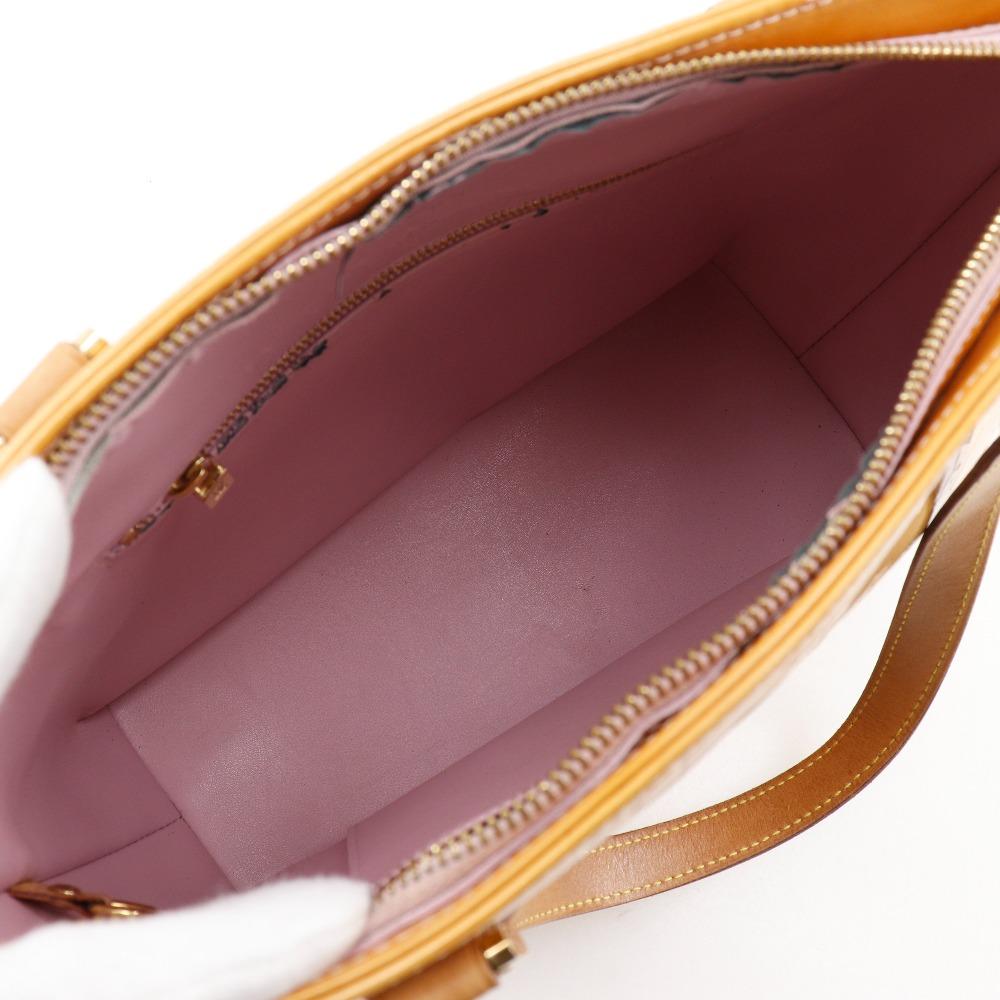 LOUIS VUITTON Houston Tote Bag M91054 Rose yellow Monogram Vernis Women Used