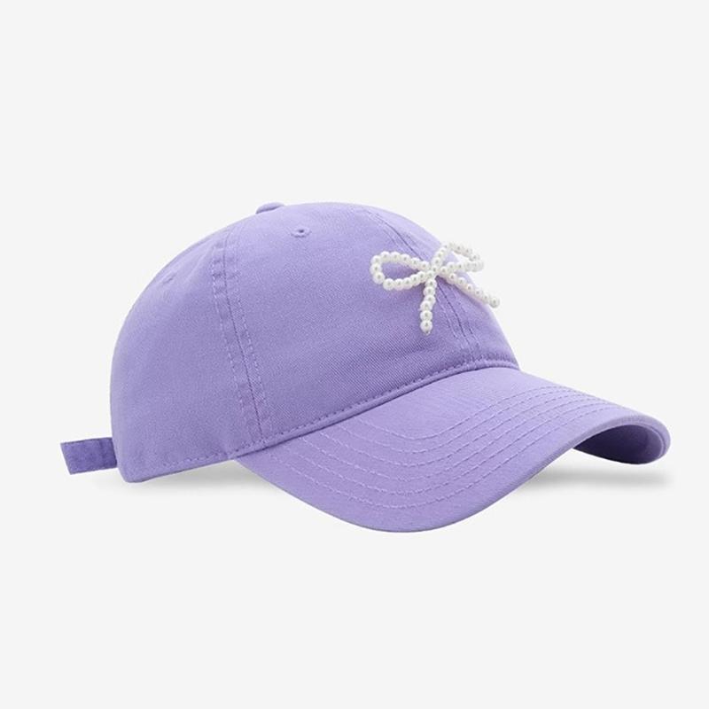 Pearl Bow Breathable Baseball Hat Girl Adult Sports Hat Outdoor Activity