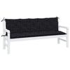 Garden Bench Cushions 2 Pcs Black Checkered Pattern Oxford Fabric