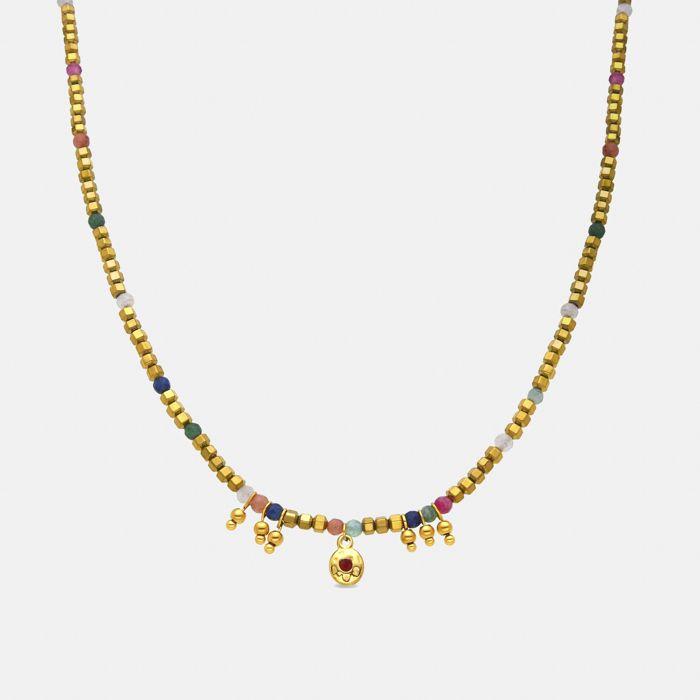 Collier - Luxenter - Damya - Cristal multicolore - Or jaune 18k - 42 cm + 3 cm de rallonge