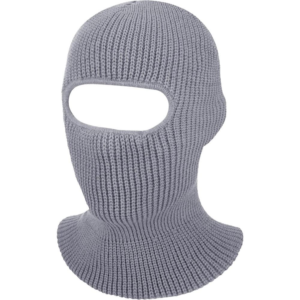 3-Hole Knitted Full Face Cover Ski Mask, Adult Winter Balaclava Warm Knit Full Face Mask for Outdoor Sports