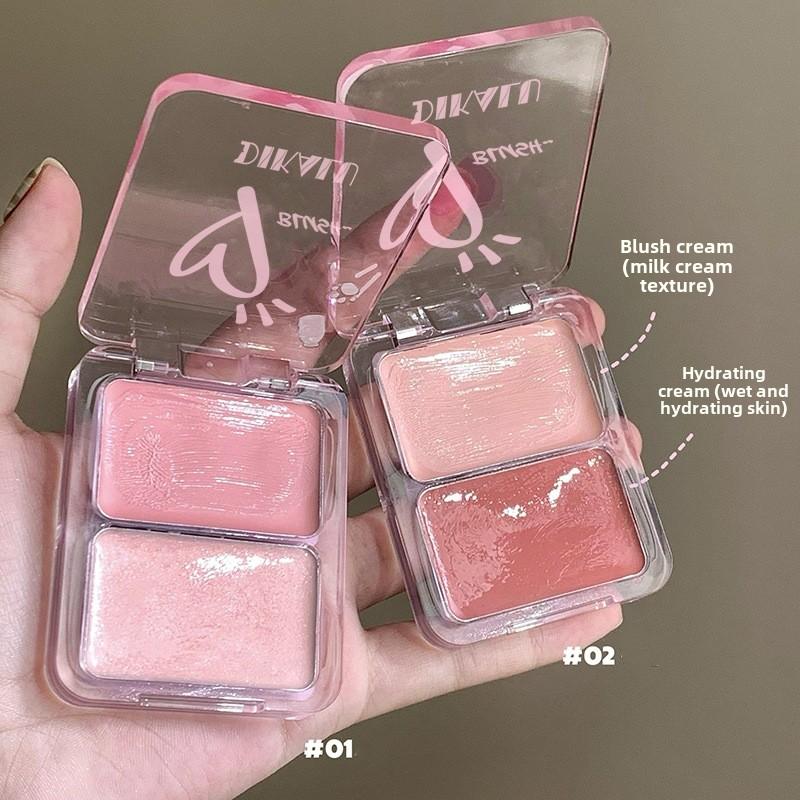 2-in-1 Hydrating Blush Stick Highlighter for Face, Shimmer Finish, Long-Lasting, Natural Look