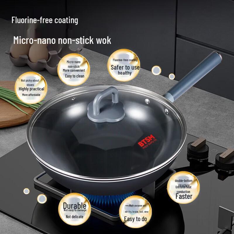 BTSM Carbon Steel Flat Bottom Wok