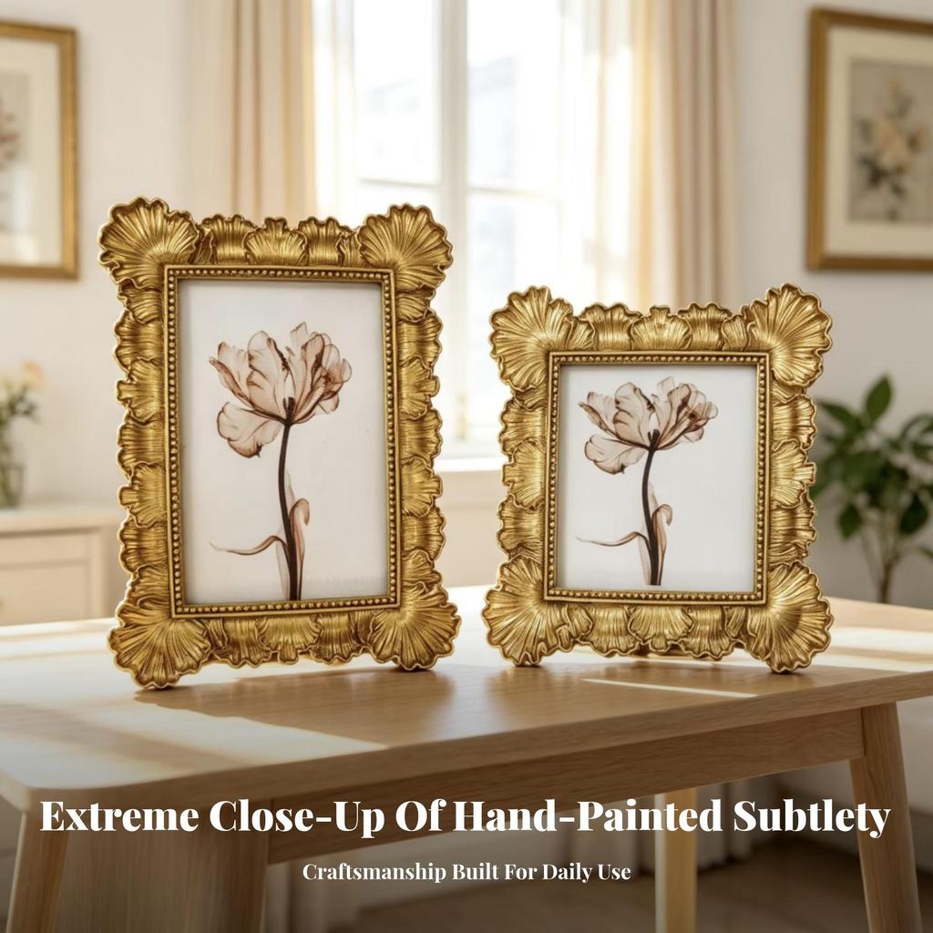 Tabletop Picture Frame Ornate Decor Elegant for Shelf