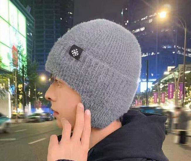 

Унисекс Зимняя Вязаная Шерстяная Шапка-Ушанка - Теплая Флисовая Шапка-Бини Снежинка для Ношения на Открытом Воздухе