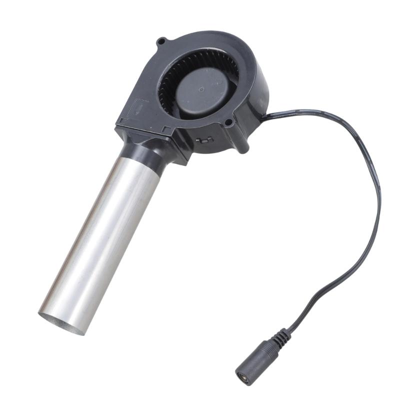 Efficient 12V Adjustable Air Blower Kit With Metal Duct For Barbecue Cooking Fire Starting And Indoor Ventilation