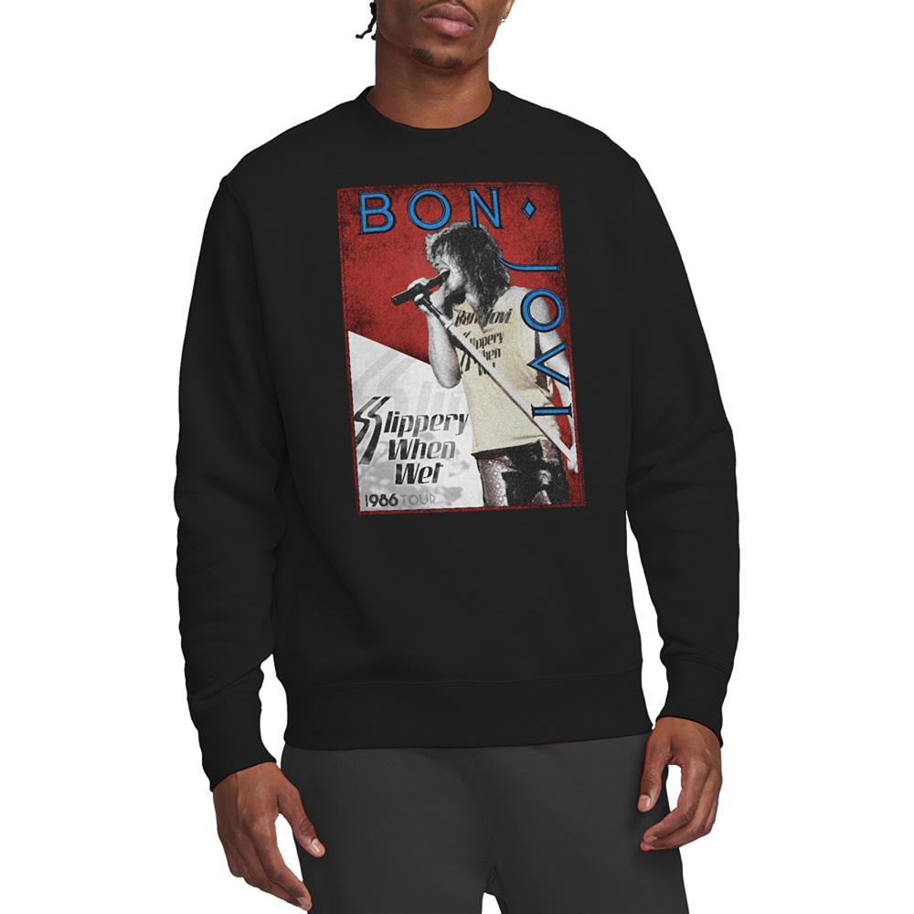 Bon Jovi Unisex Adult Slippery When Wet Tour 1986 Sweatshirt