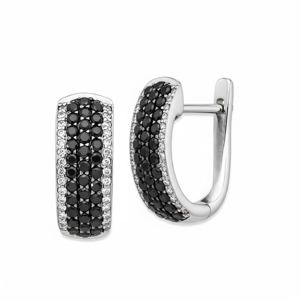 Black Awn Schwarze exquisite Creolen für Damen