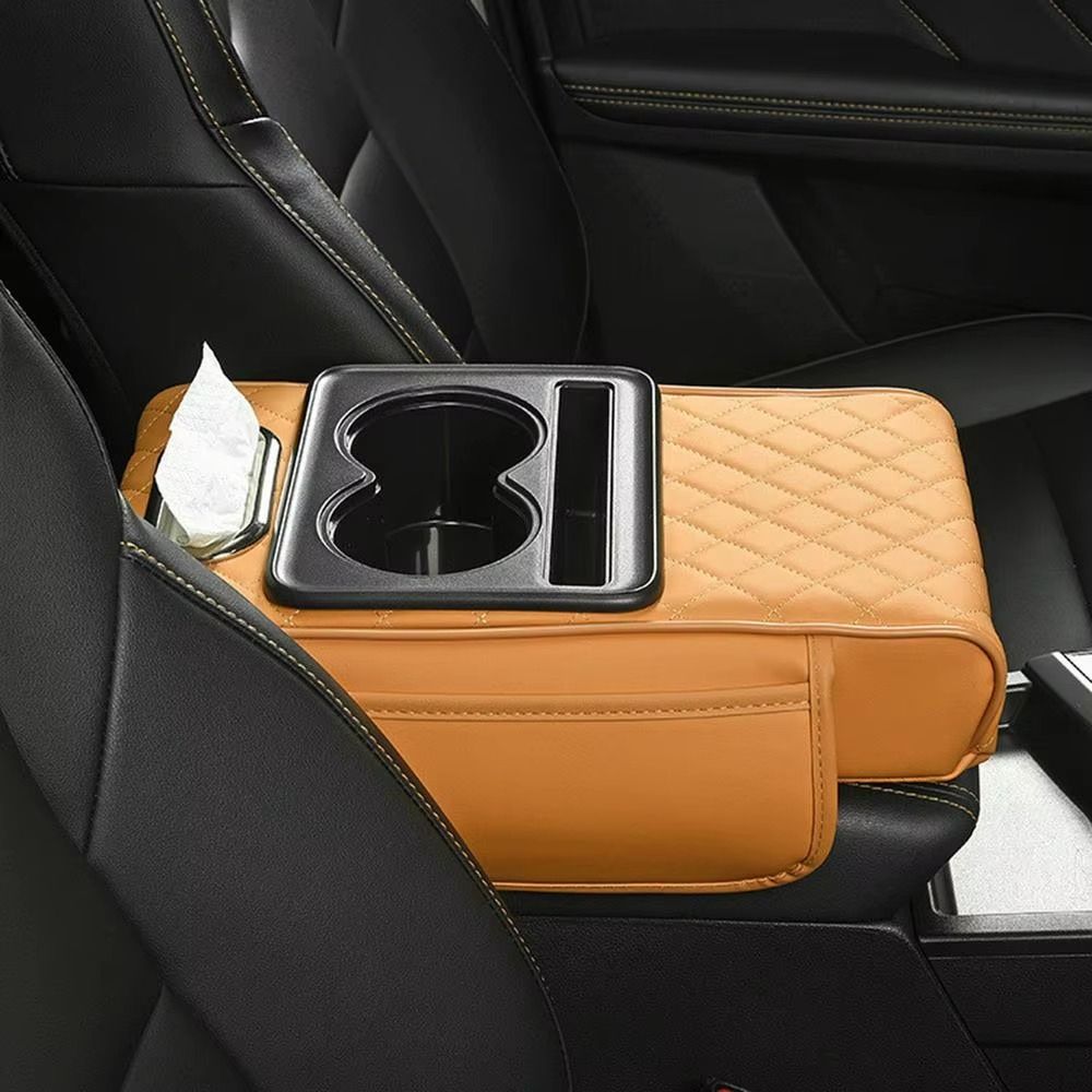With Cup Holder Armrest Heightening Pad Elbow Support Car Console Console Pillow  Auto Interior