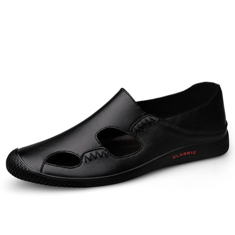 Men's Shoes 2025 Summer New Men's Comfortable Soft-soled Lazy Casual Shoes Breathable Deodorant Hollow Leather Shoes