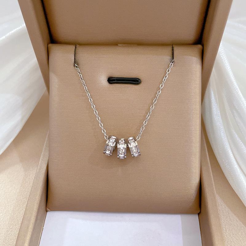 Geometric Planet Personality Minimalist Wind Furnace Real Gold Necklace Female Collarbone Chain