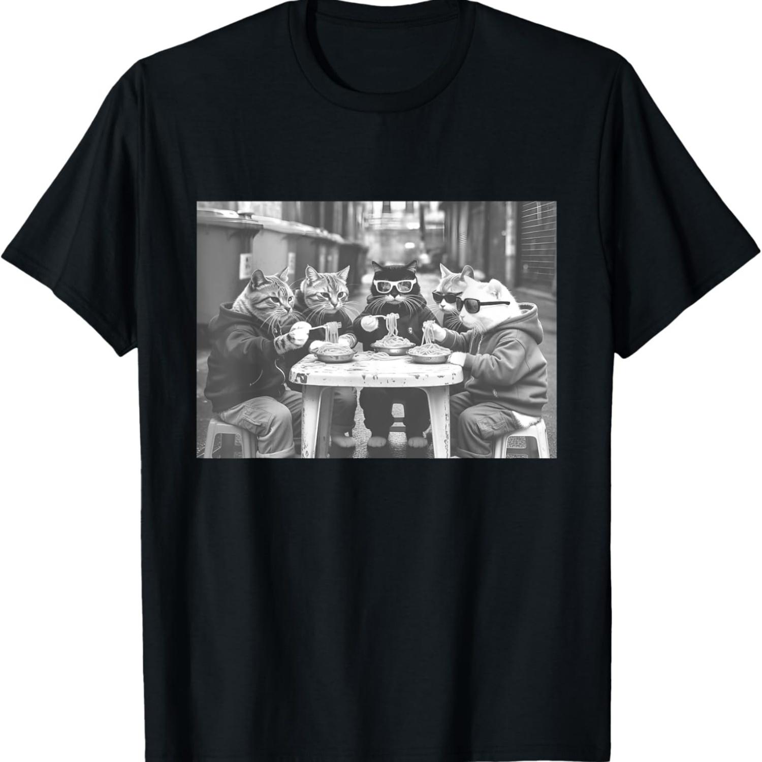 Cat Gang Street Food T-Shirt S чёрный