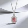 Xiancan Padparadscha Ice Flower Necklace with S925 Silver & High Carbon Diamond Pendant