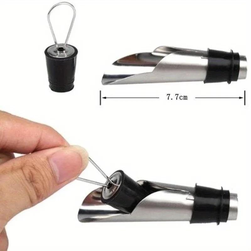 New 1PCs Stainless Steel Pourer Decanter Wine Aerator Pour Spout Bottle Stopper Wine Aerator Pourer Pouring Tool Home Supplies