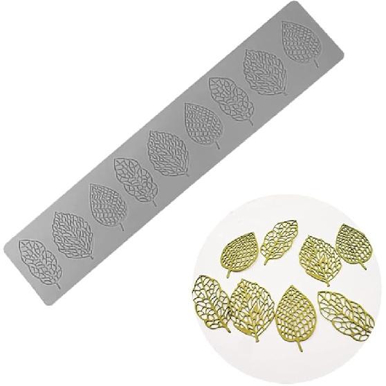 

TUKE Tuile Mold 3D Branch Molds Silicone Tuile Fondant Molds Hollow Candy Lace Silicone Molds for Baking, Polymer Clay, Sugar Craft Dessert Cupcake J Leaf_15.6*3.12*0.12inch