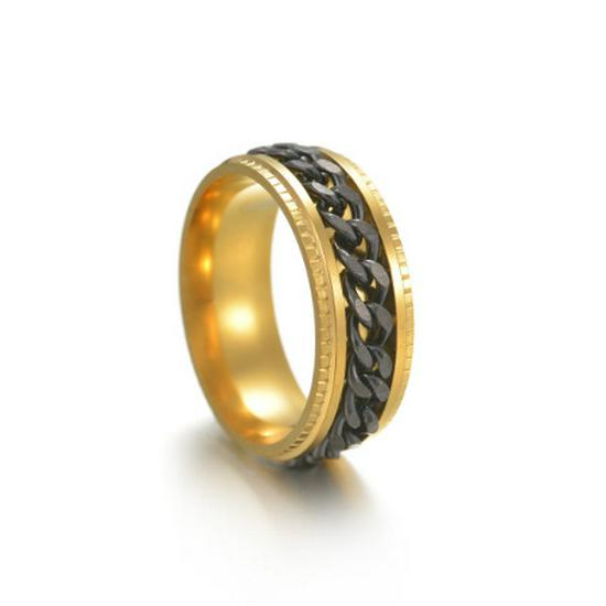 Trendy Titanium Steel Rotating Chain Decompression Ring for Men and Women - Durable, Fade-Resistant, Must-Have Accessory