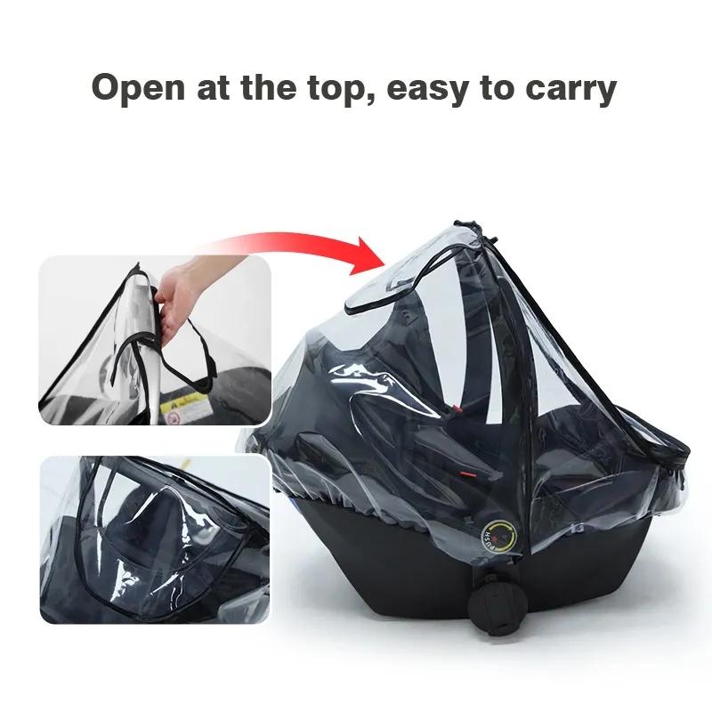 Baby Safety Seat Rain Cover Transparent Basket Rain Cover Going Out Cradle Stroller Rain Cover Dust Cover Going Out Safety Chair