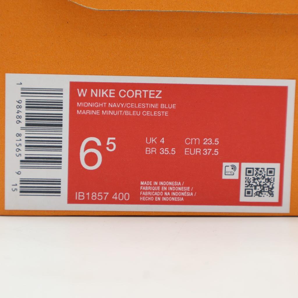 IB1857-400 Nike CORTEZ MIDNIGHT NAVY/CELESTINE BLUE-SAIL (Women's)