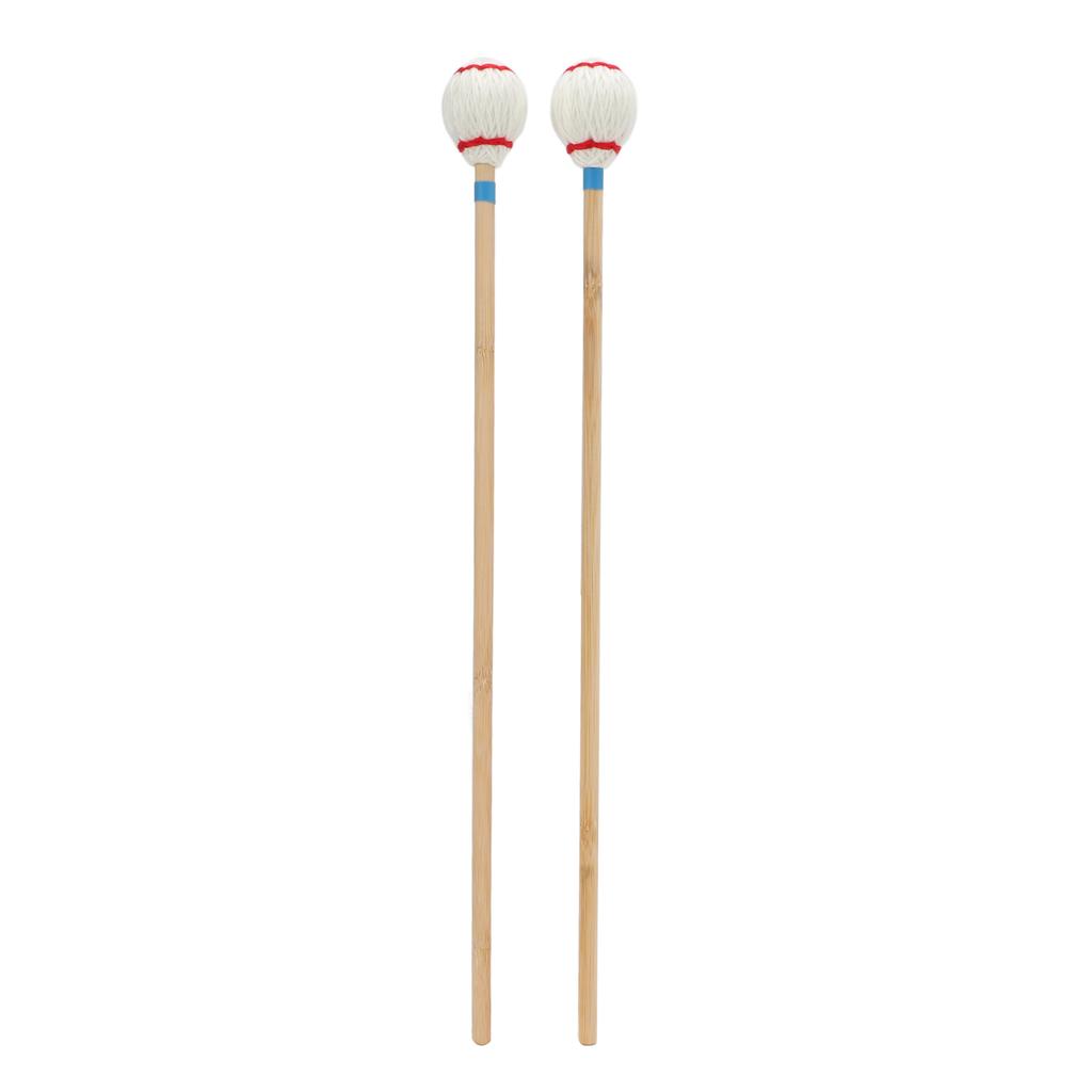 2Pcs Marimba Yarn Mallets Soft Comfortable Handle Medium Hard Heads Yarn Marimba Mallets Head for Instrument Playing