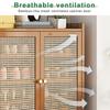 5/7-Tier Shoe Storage Cabinet Rack with Doors Free Standing Shoe Rack Wooden Shoe Storage Shelves for Entryway Hallway Closet