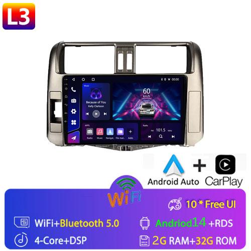 For Toyota Land Cruiser Prado 150 2009 - 2013 Car Radio Android 13 Video Multimedia Player GPS Navigation WIFI 4G LET Head Unit
