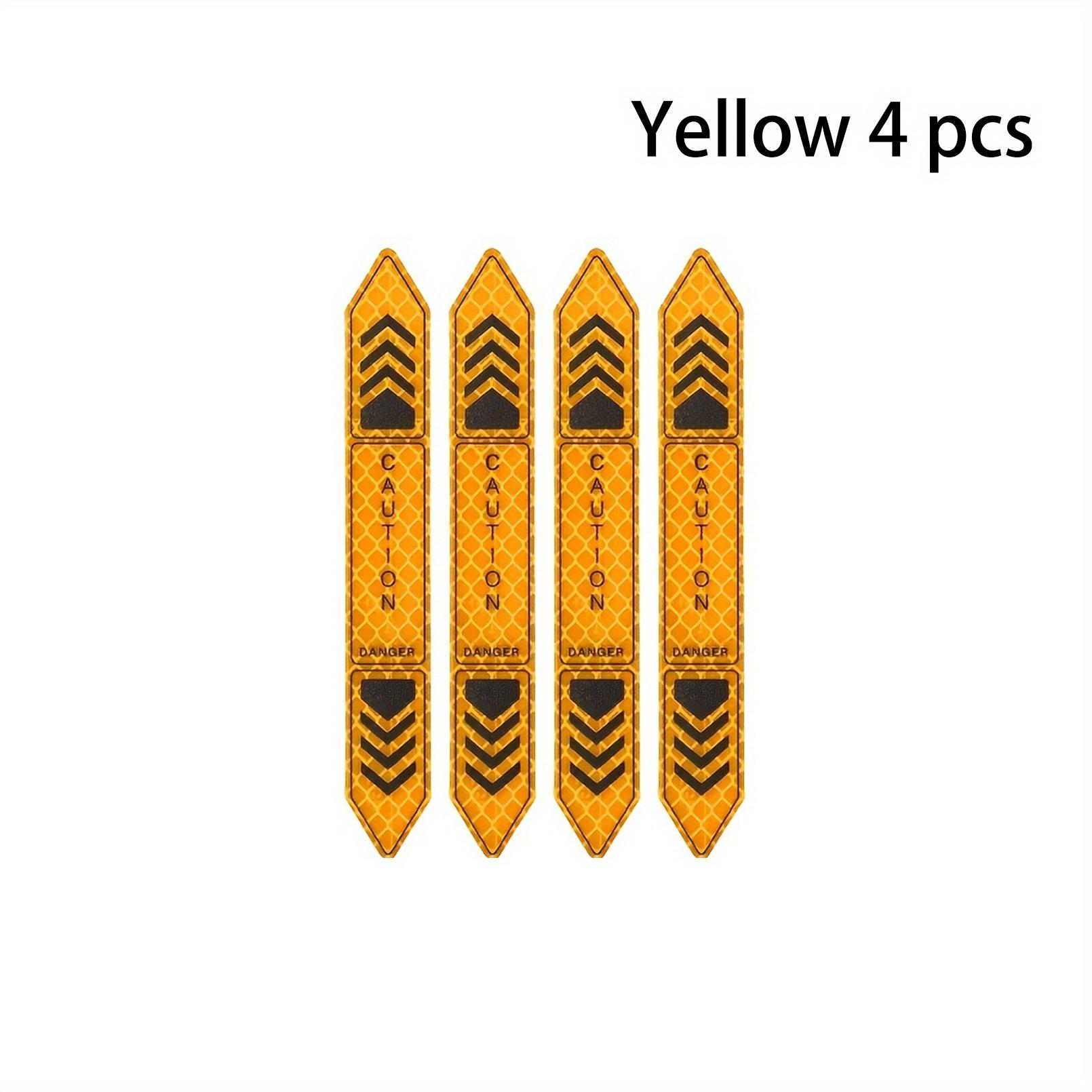 

4 шт. Светоотражающие наклейки на двери автомобиля высокой видимости - Предупреждающие наклейки для ночной безопасности с дизайном стрелок, 14x12 см, Зеленый