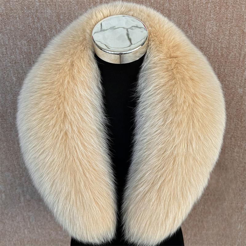 Real Fox Fur Collar Women Winter Thickened Fur Collar Scarf Collars Wraps Neck Warmer Fur Scarves Shawl Luxury Fluffy Fur Shawl
