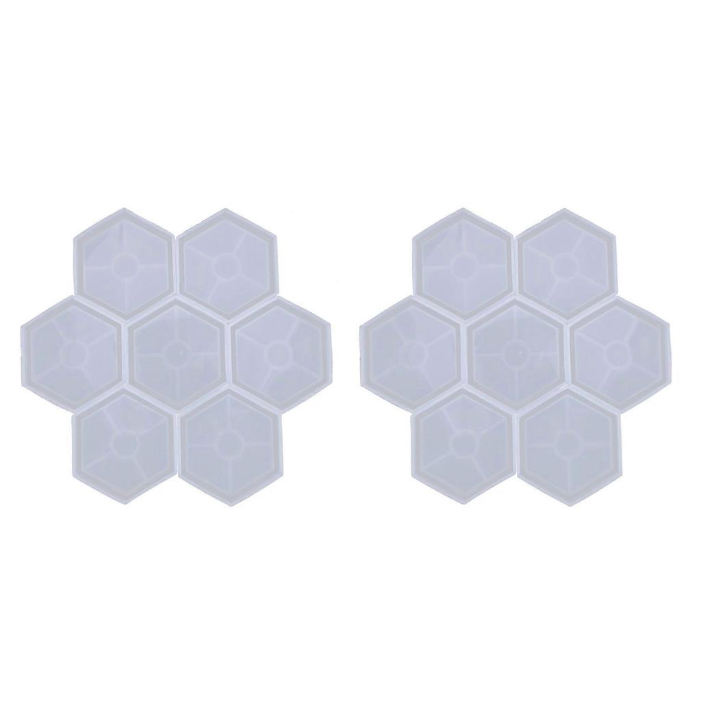 16 Pack Hexagon Silicone Coaster Molds Silicone Resin Mold, Epoxy Molds for Casting with Resin, Concrete, Cement
