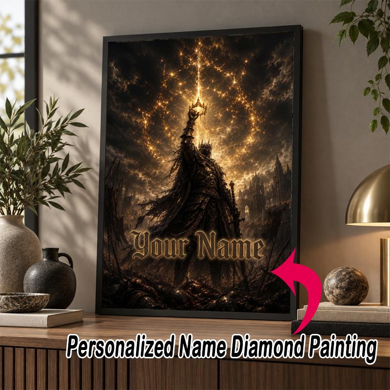Custom Name Elden Ring 5D Diamond Painting Personalized Full Drill Diamond Art Kit Gift