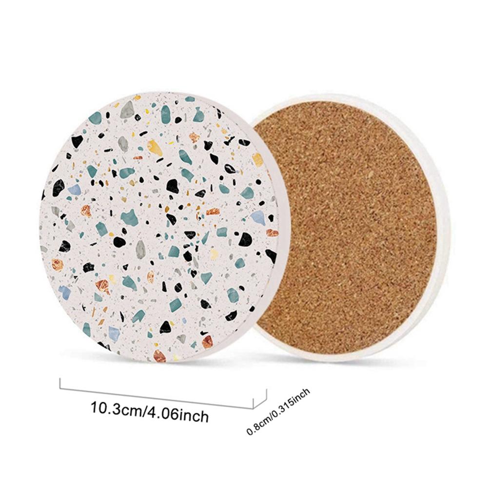 Terrazzo Coaster Absorbent Quick-drying Coaster Anti-slip Mat