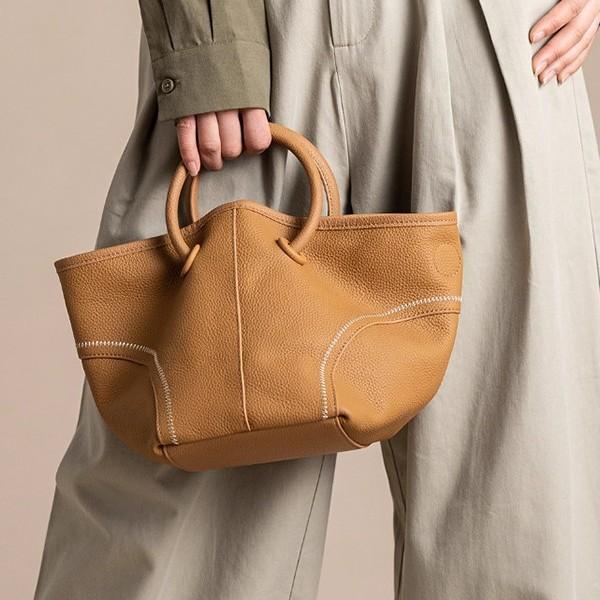 Niche Commuter Basket Bag, Women's Hand-held Tote Bag, Soft Leather, Lazy Style, Single-shoulder Crossbody Bag