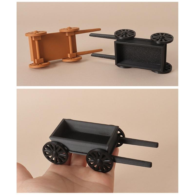 Mini Plastic Farm Wagon Toy For Dollhouses Accessories And Outdoor Garden Decors With 2 Color Option