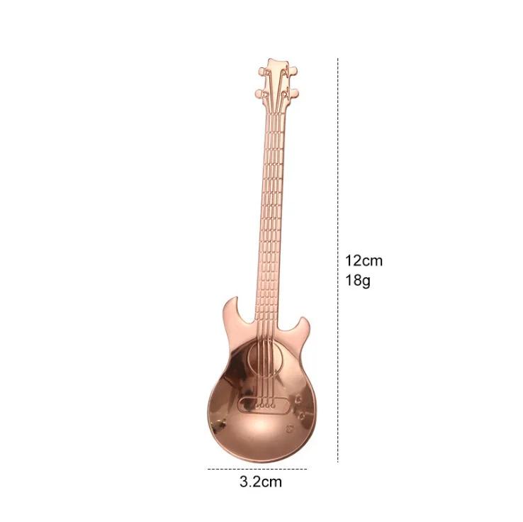 Guitar Coffee Teaspoons,4 Pcs Stainless Steel Musical Coffee Spoons Teaspoons Mixing Spoons Sugar Spoon(Silver)