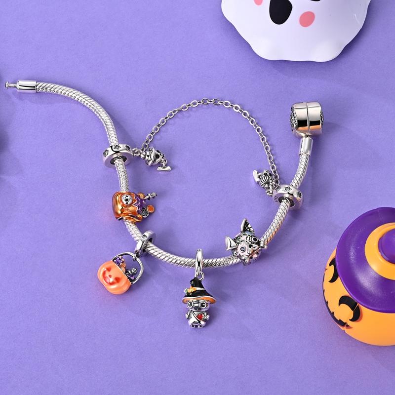 Copper Halloween Witch Pumpkin Poison Elements Charms Pendant Fit Original Charm Bracelets Women Diy Jewelry Gift